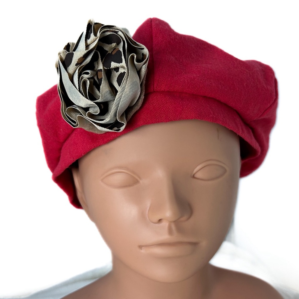 Gymboree Pink Barret Cap with Tan Flower 8 and Up